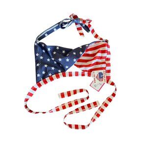 Raveware Patriotic Twist Halter Bikini Top With Stars & Stripes Design - O/S